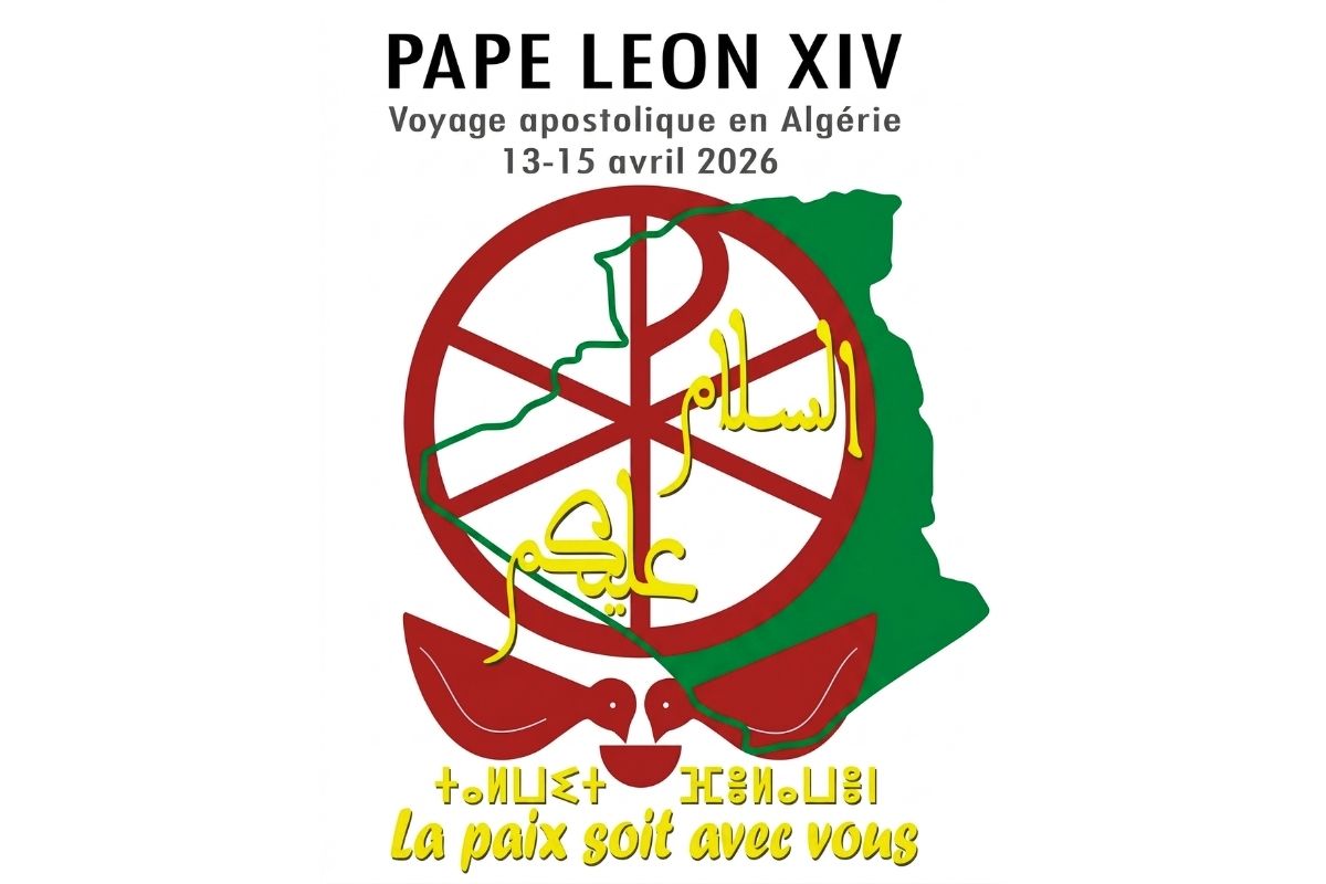 Logotipo oficial del viaje apostólico del Papa León XIV a Argelia 2026